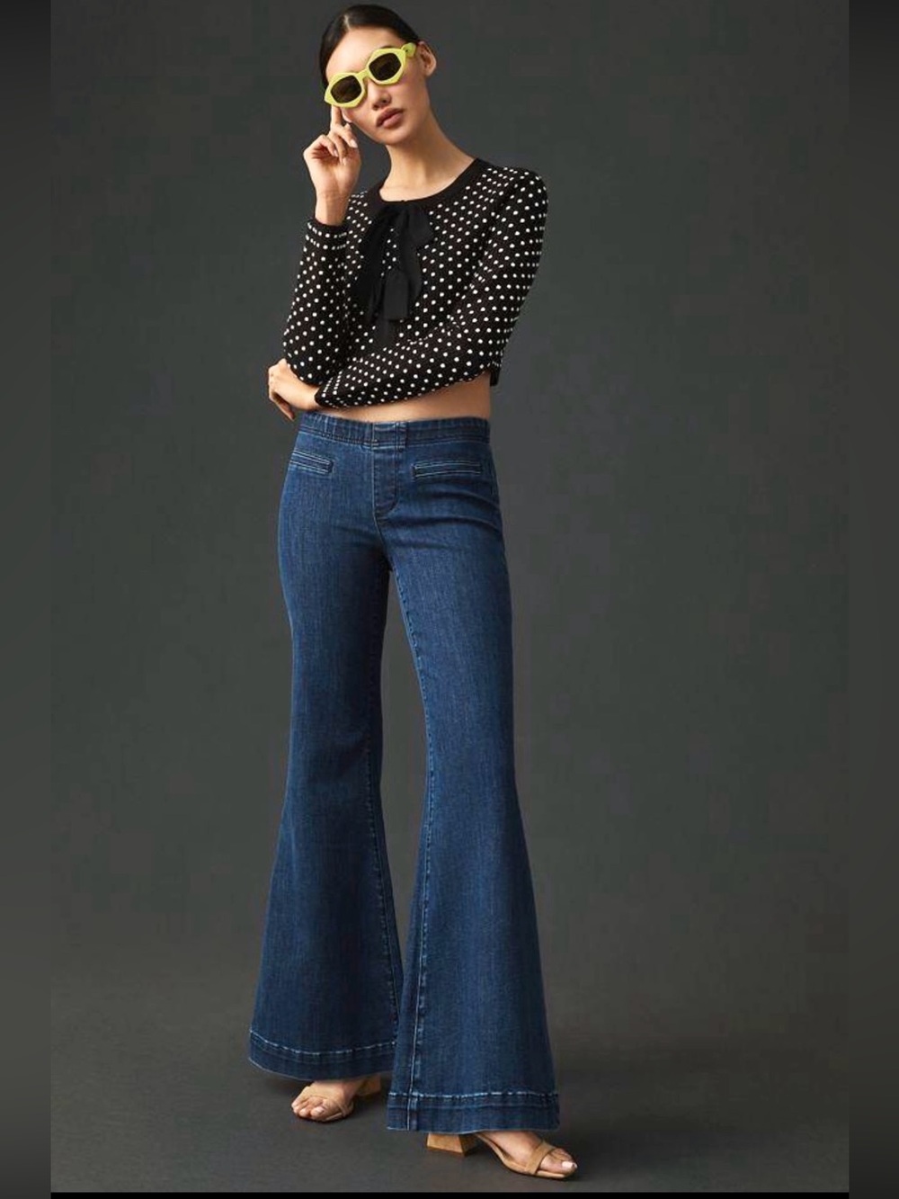 Pilcro Retro Low-Rise Pull-On Flare Jeans Size 27 Anthropologie